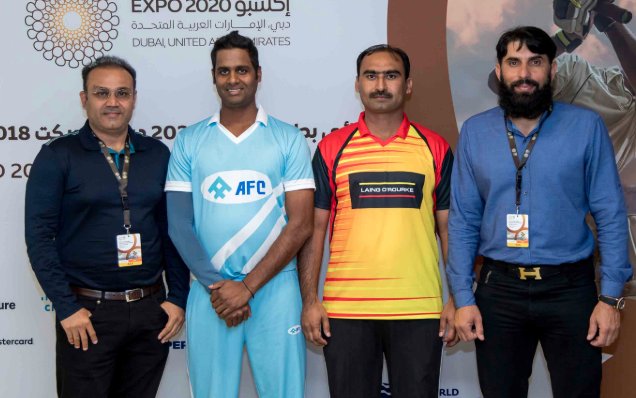 India's Sehwag (left) and Pakistan's Misbah (right) at Expo 2020 Dubai's cricket tournament finale. India's Sehwag (left) and Pakistan's Misbah (right) at Expo 2020 Dubai's cricket tournament finale.