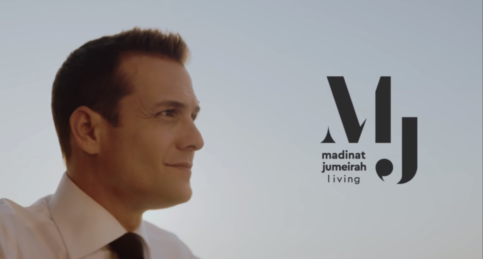 Gabriel Macht, best known for his Suits character Harvey Specter, endorses Madinat Jumeirah Living. Gabriel Macht, best known for his Suits character Harvey Specter, endorses Madinat Jumeirah Living.