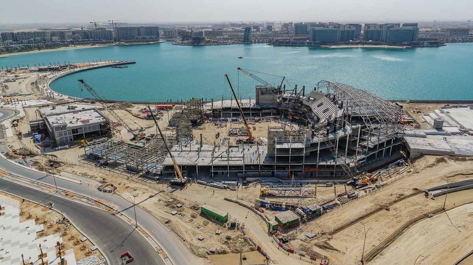 Yas Bay Arena's longest roof truss has been autographed and lifted into place. Yas Bay Arena's longest roof truss has been autographed and lifted into place.