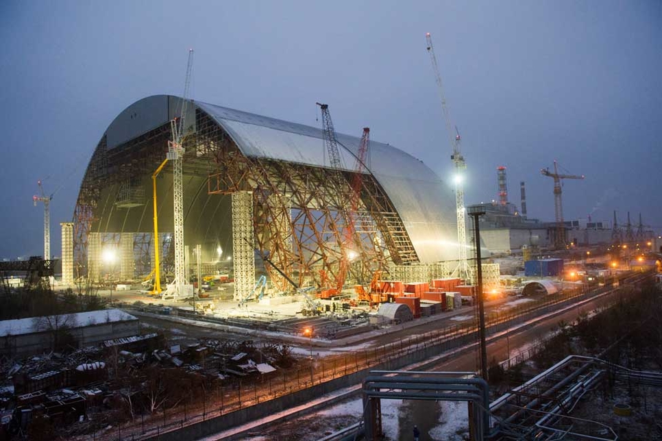 Damaged Chernobyl reactor covered 33 years after nuclear disaster