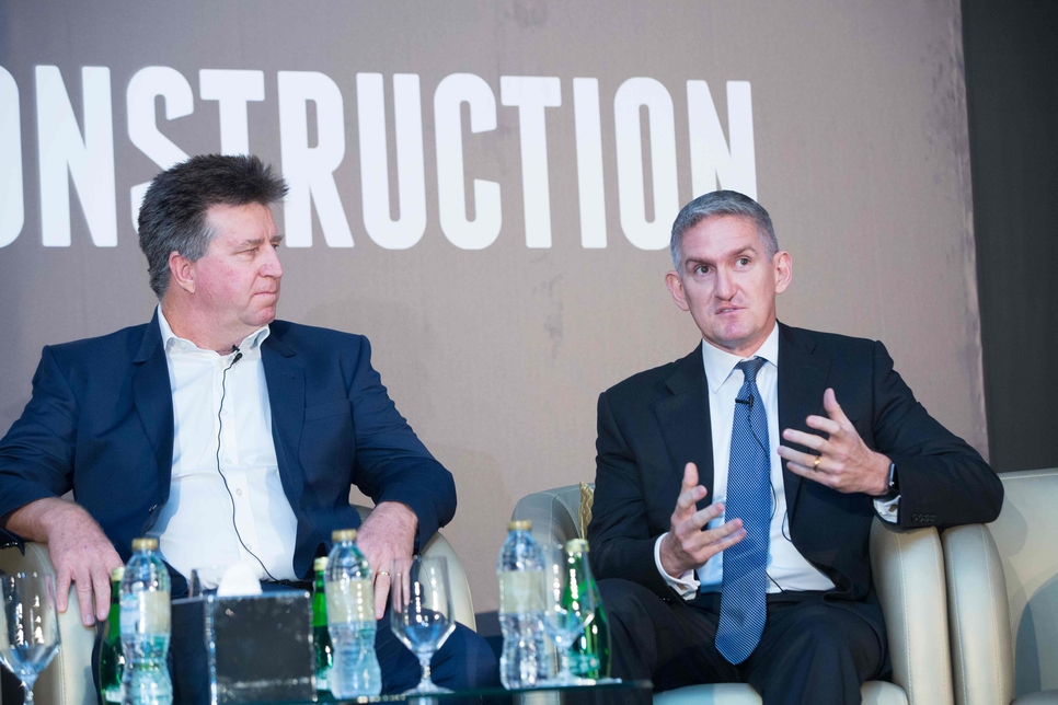 L-R: ALEC's Kez Taylor and Arabtec's Boyd Merritt attended the UAE conference in 2018. L-R: ALEC's Kez Taylor and Arabtec's Boyd Merritt attended the UAE conference in 2018.