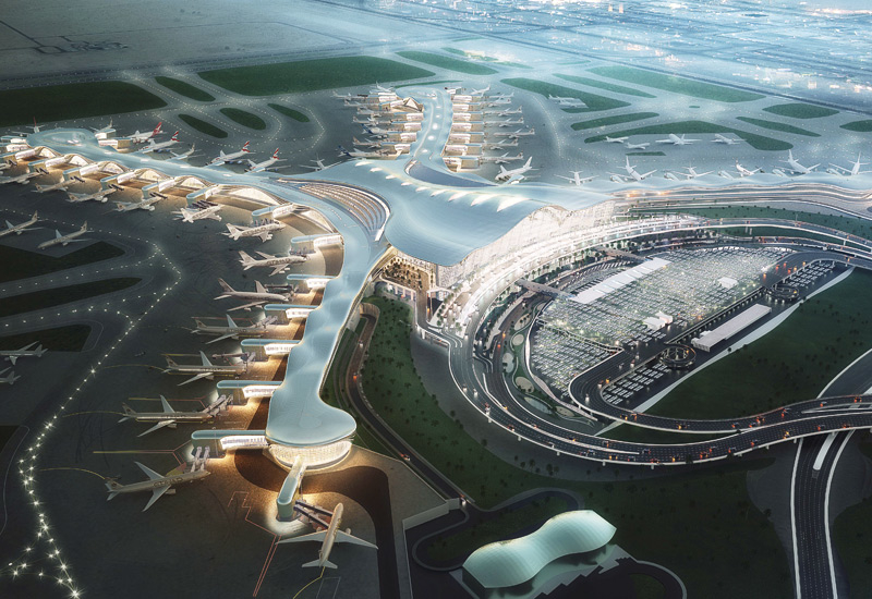 Abu Dhabi Int'l Airport's Midfield Terminal is under construction. Abu Dhabi Int'l Airport's Midfield Terminal is under construction.
