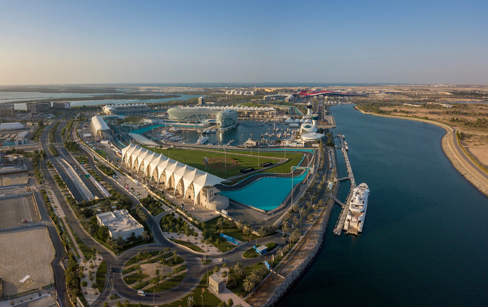 An aerial view of Yas Island. An aerial view of Yas Island.