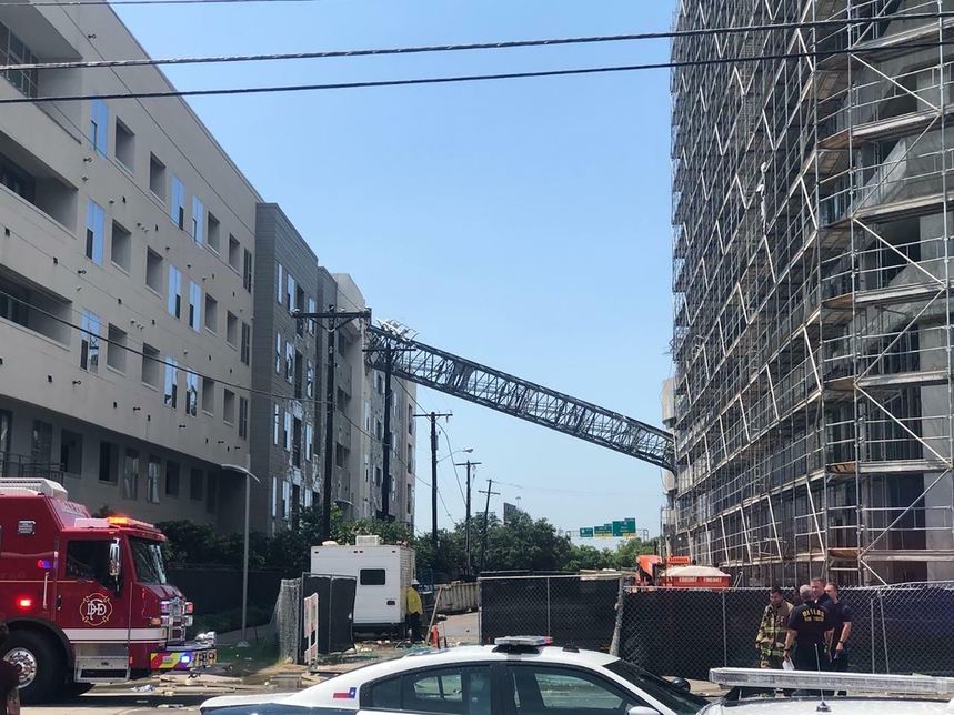 A construction crane collapsed in Dallas. A construction crane collapsed in Dallas.