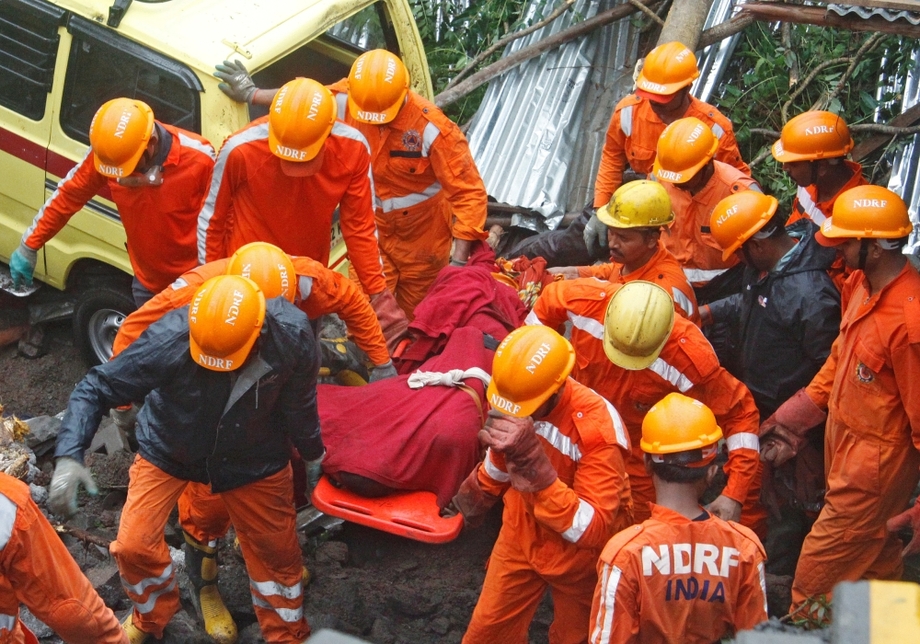 A construction site wall collapsed in India's Pune city. A construction site wall collapsed in India's Pune city.