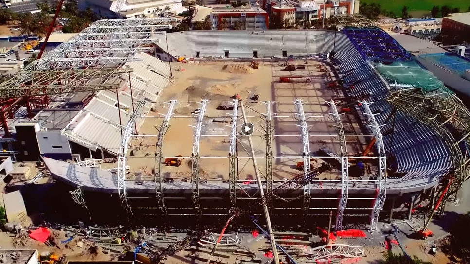 Al Maktoum Stadium's revamp site. Al Maktoum Stadium's revamp site.