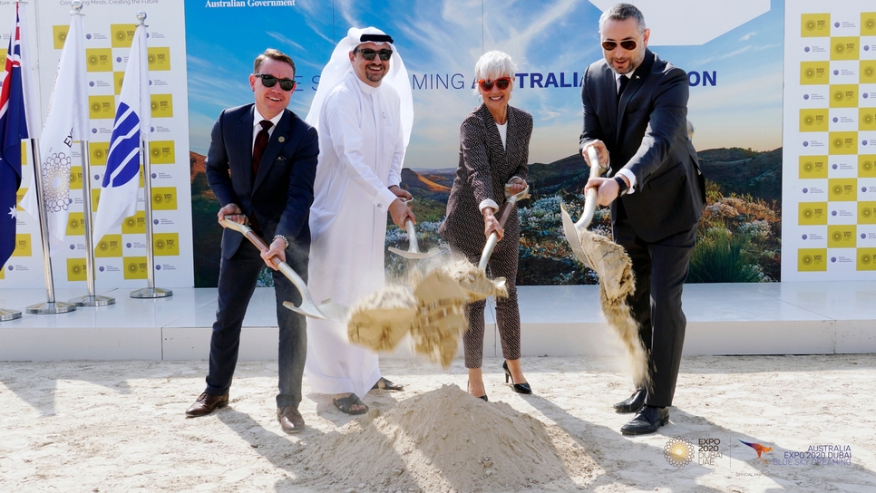 Ground has broken on Expo 2020 Dubai's Australia Pavilion. Ground has broken on Expo 2020 Dubai's Australia Pavilion.