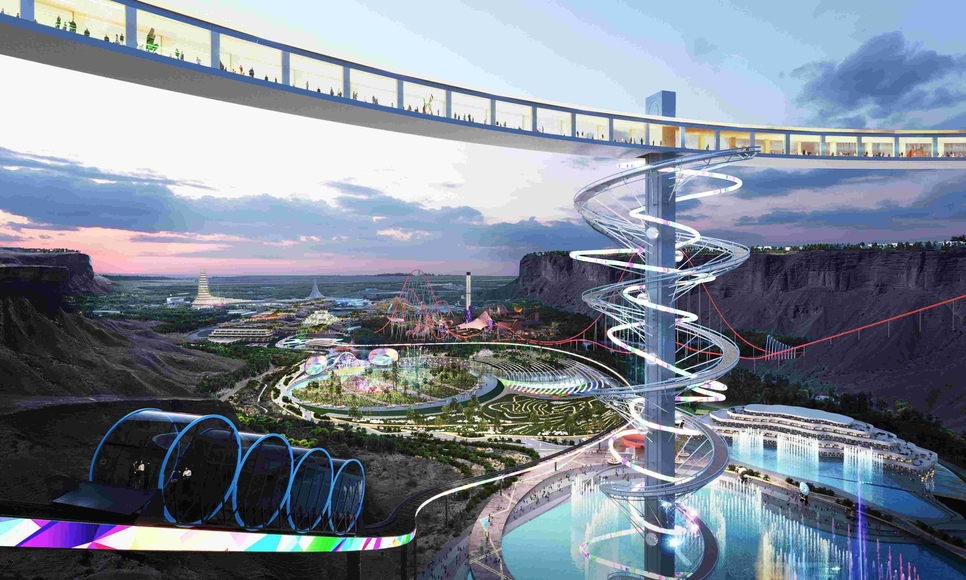 Saudi Arabia's Qiddiya gigaproject spans 334km2. Saudi Arabia's Qiddiya gigaproject spans 334km2.