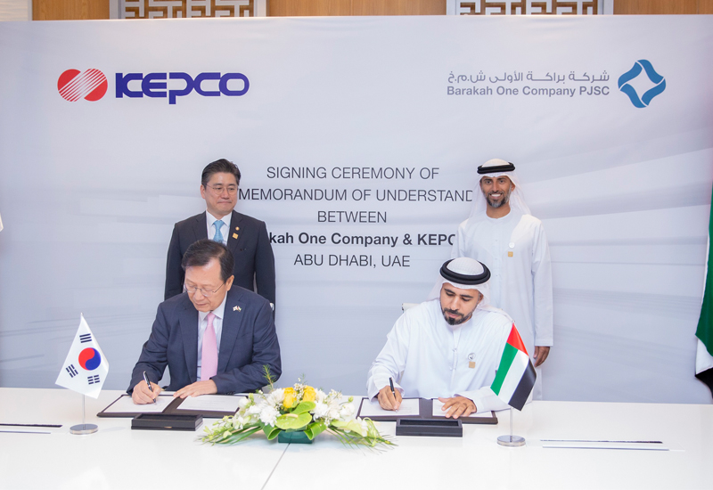 Barakah One Co and Kepco signed the MoU. Barakah One Co and Kepco signed the MoU.