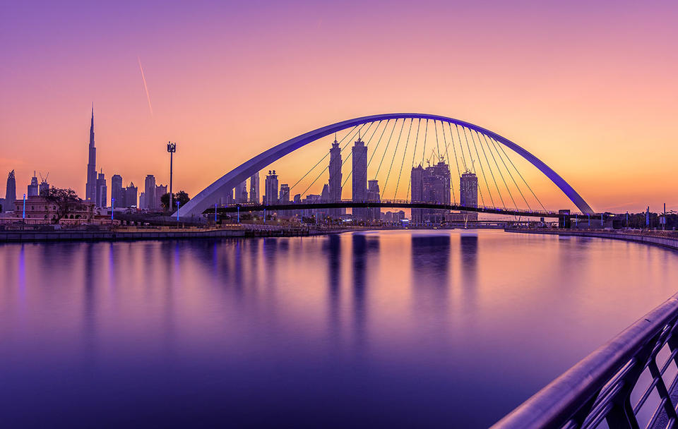 A view of Dubai Water Canal. A view of Dubai Water Canal.