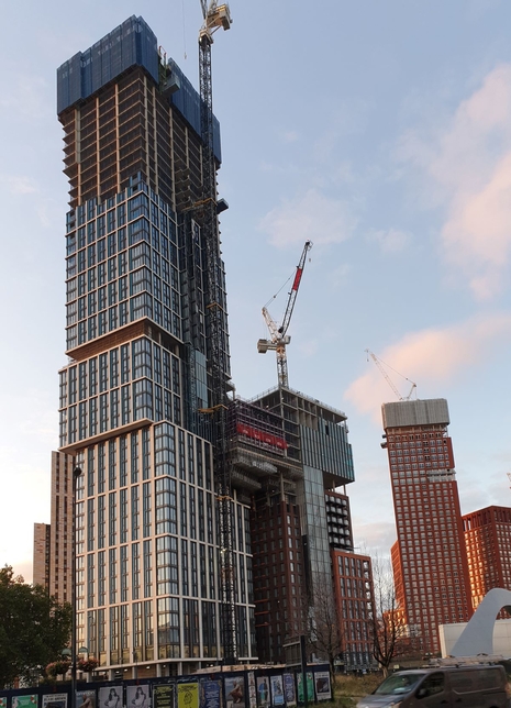 Damac's Nine Elms north tower in London. Damac's Nine Elms north tower in London.