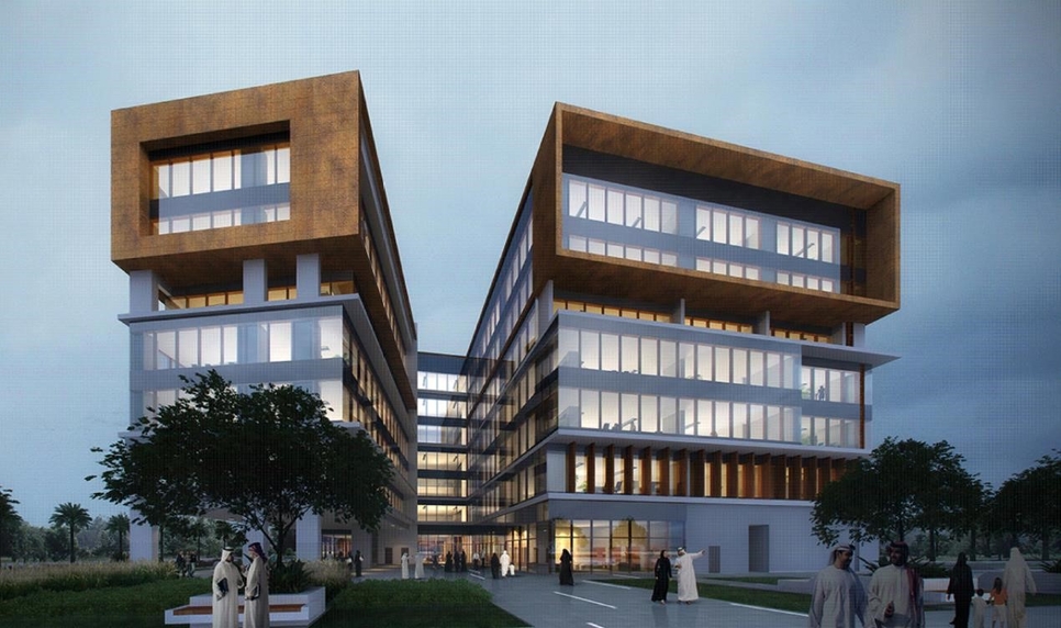 UOWD's new campus will be a six-storey structure. UOWD's new campus will be a six-storey structure.
