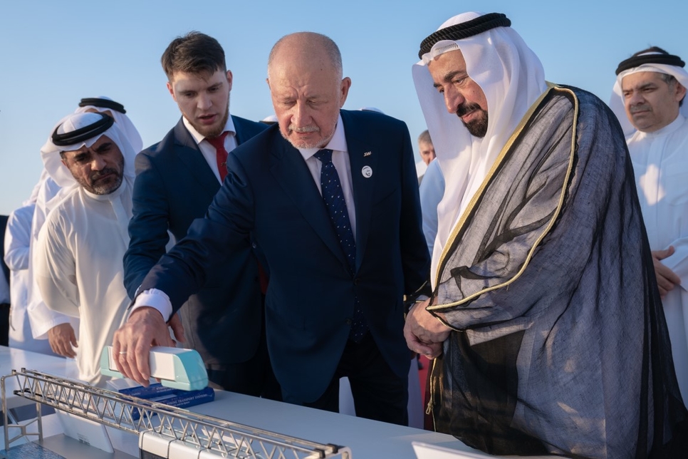 The Sharjah Ruler inspected SkyWay at SRTI Park. The Sharjah Ruler inspected SkyWay at SRTI Park.