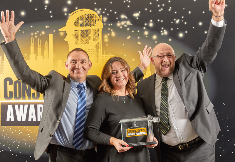 Kier Construction's managing director Shaun Fenner (left) collected the Health and Safety Initiative of the Year accolade Kier Construction's managing director Shaun Fenner (left) collected the Health and Safety Initiative of the Year accolade