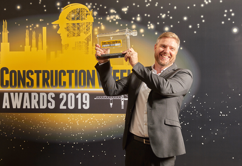 ALEC's Sean McQue (pictured) picking up the Construction Executive of the Year accolade ALEC's Sean McQue (pictured) picking up the Construction Executive of the Year accolade