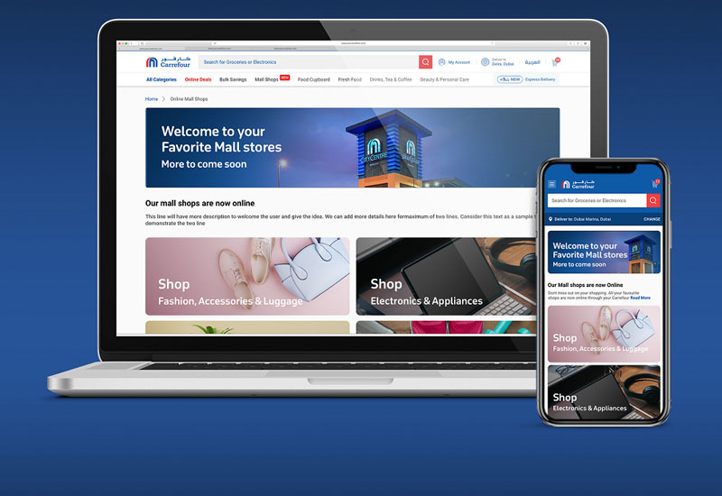 The platform is available on the Carrefour mobile app and website The platform is available on the Carrefour mobile app and website