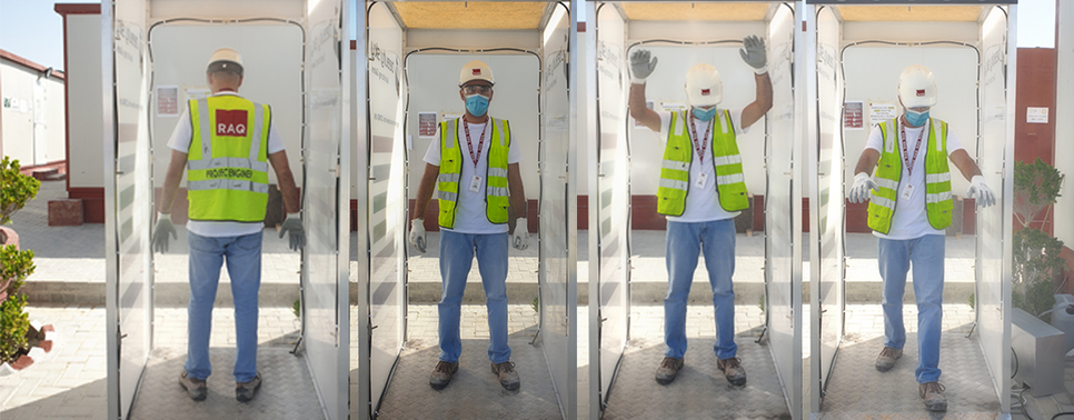 RAQ Contracting installs sanitising booths at head office, sites’ offices RAQ Contracting installs sanitising booths at head office, sites’ offices