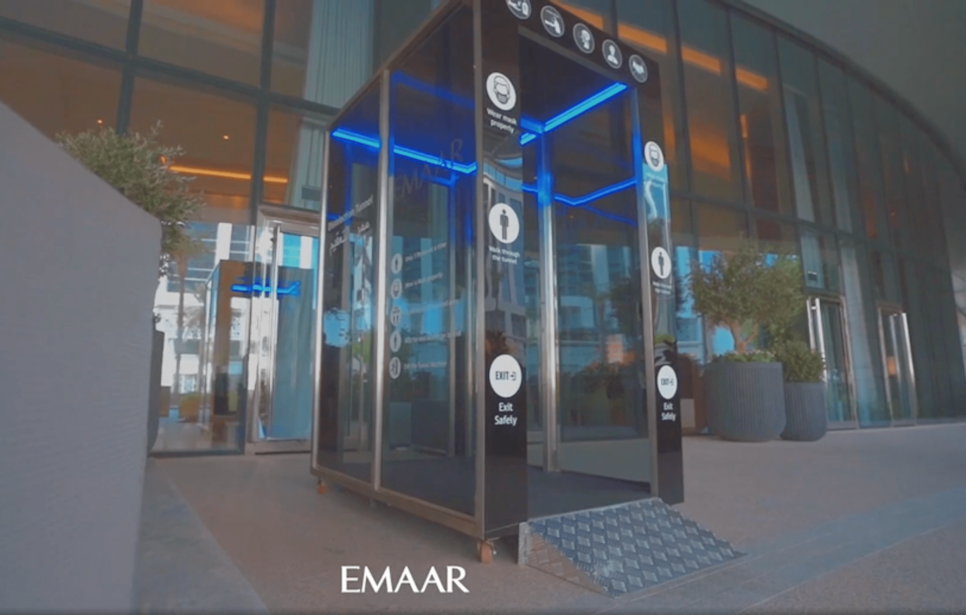 Emaar installs disinfection tunnels at the entrance to its main offices Emaar installs disinfection tunnels at the entrance to its main offices