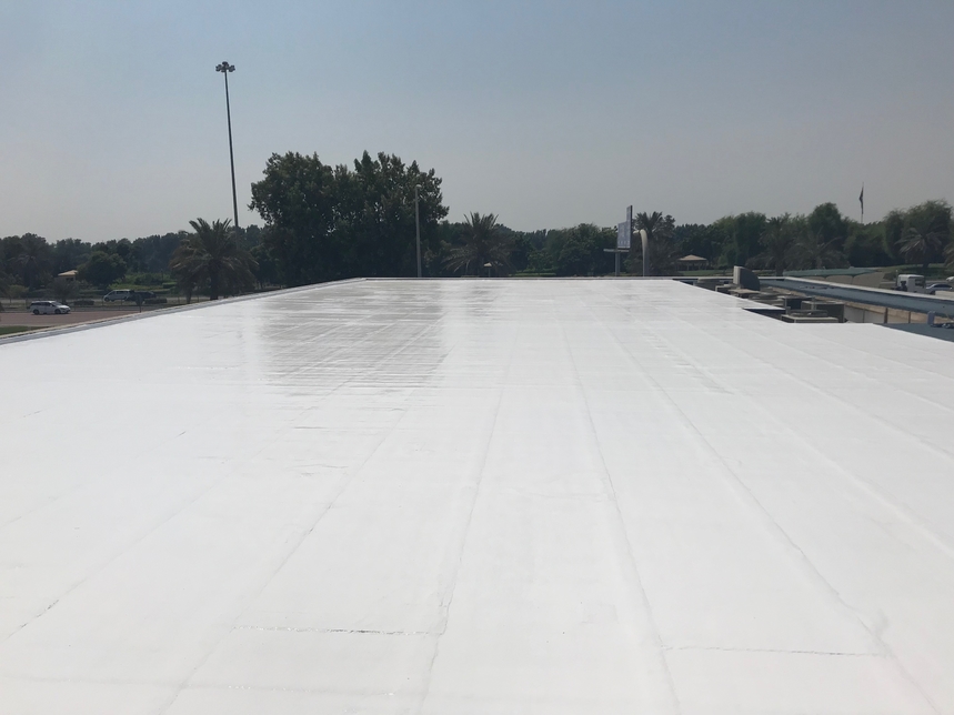 Liquid Silicone applied on roof top of ADNOC gas station in Abu Dhabi Liquid Silicone applied on roof top of ADNOC gas station in Abu Dhabi