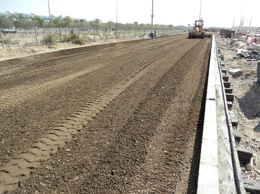 Asphalt wearing progress for ADNOC service stations project Asphalt wearing progress for ADNOC service stations project